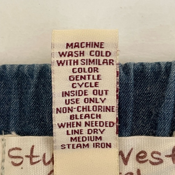 Studio Wear Apparel Tiered Ombré Long Denim Skirt w/Lace Hem Size Small Pull On - Picture 8 of 9